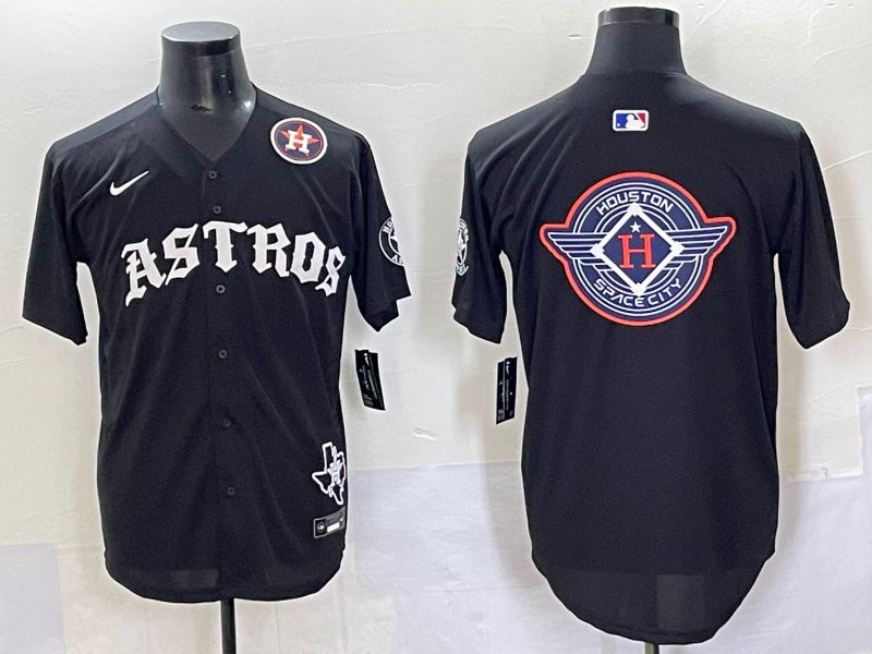 Men 2025 Houston Astros Blank Black Seven generations Joint Name Nike MLB Jersey style 32->houston astros->MLB Jersey